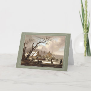 cartão verde para pintura de inverno