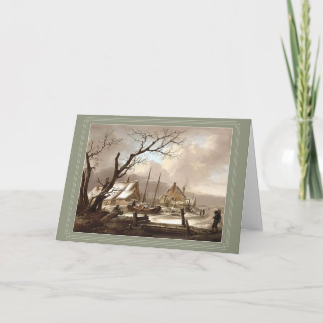 cartão verde para pintura de inverno (Frente)