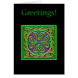 Cartão Verde quadrado celta