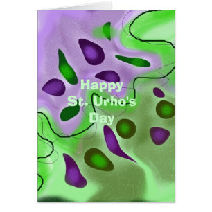 Cartão verde & roxo da arte moderna do dia do St.