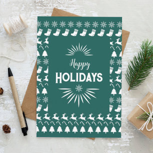 Cartão verde simples, cartão de Natal de decoração