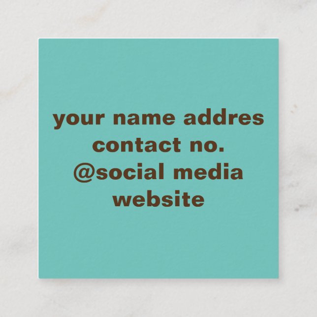 cartão verde simples do nome do logotipo personali (Verso)