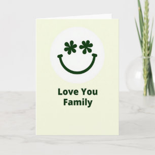 Cartão Verde Sorridente Amor Família