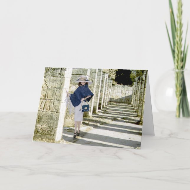 Cartão Verdi, Carved Pilasters at Chichen Itza, Mexico (Frente)