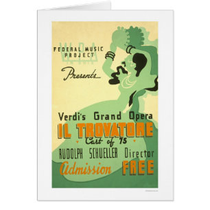 Cartão Verdi IL Trovatore WPA 1937