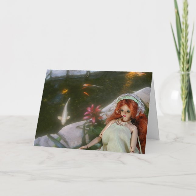 Cartão Verdi, lagoa de Koi em Embassy Suites, San (Frente)