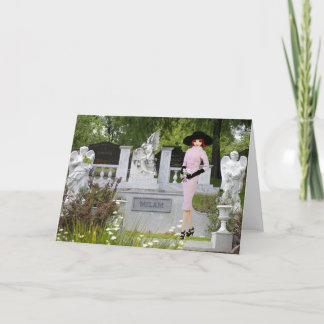 Cartão Verdi - Pink Attire, Angels in Glenwood Cemetary