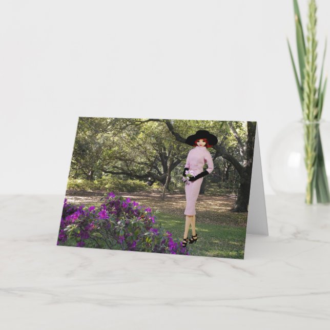 Cartão Verdi - Pink Attire,  Florals at Houston, Zoo (Frente)