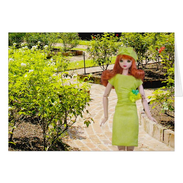 Cartão Verdi, Sam Houston Park Rosa Garden em Houston, TX (Frente Horizontal)