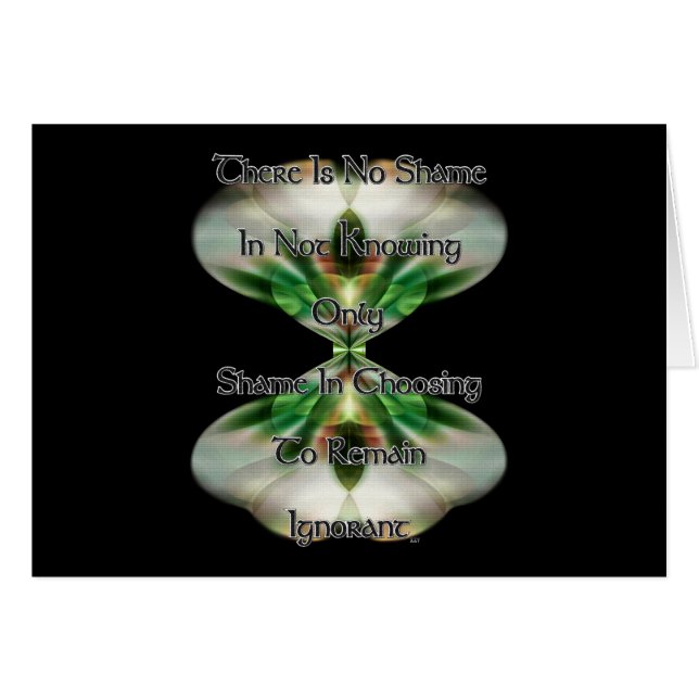 Cartão Vergonha e ignorância (Frente Horizontal)