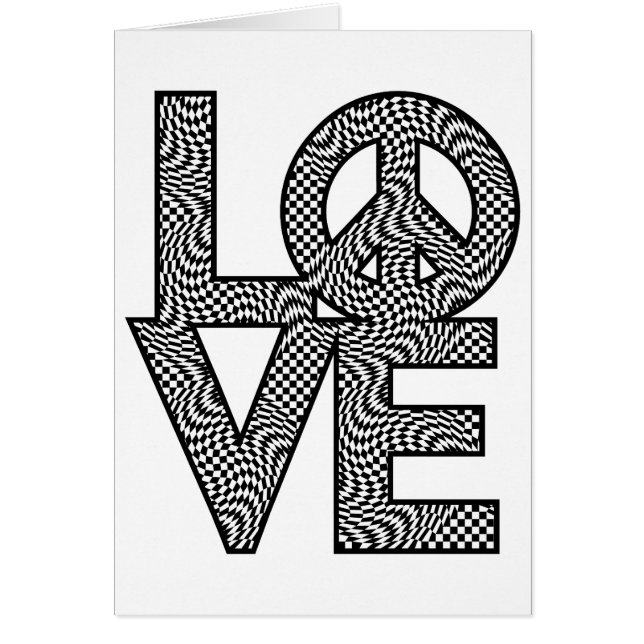 Cartão Verifique a urdidura LOVE=Peace (Frente)