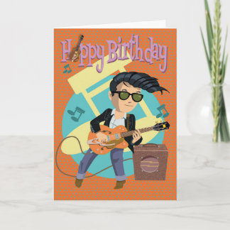 Cartão Verjaardagskaart 50ties rock & roll