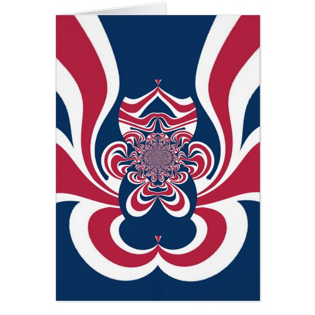 Cartão Vermelho Azul Caleidoscópio Impressão (Frente)