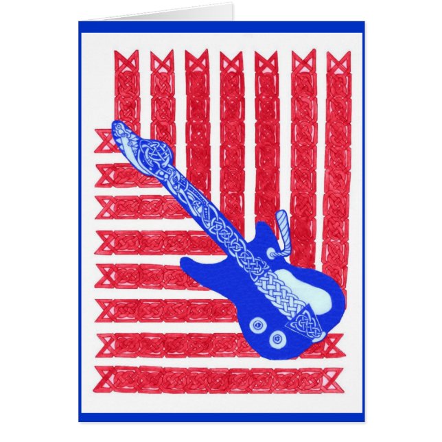 Cartão Vermelho, branco & azuis (Frente)