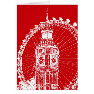 Cartão vermelho & branco de Londres