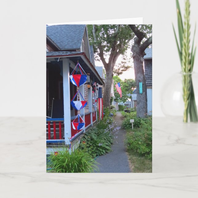 Cartão Vermelho, Branco e Azul - Vineyard de Martha (Frente)