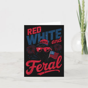 Cartão Vermelho Branco E Feral - Cavalo Patriótico EUA Me