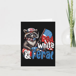 Cartão Vermelho Branco E Feral Patriótico 4 De Julho Funn