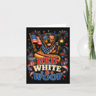 Cartão Vermelho Branco E Latido Patriótico Rottweiler Cão
