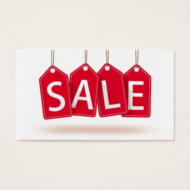 Cartão vermelho brilhante de venda (Frente)