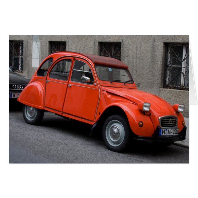 Cartão Vermelho Citroën 2CV (Frente Horizontal)