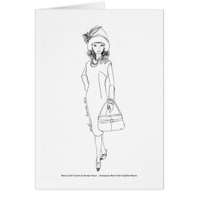 Cartão Vermelho da Aguarela da forma da boneca de (Frente)