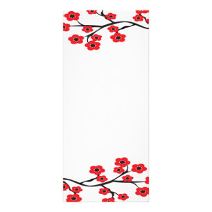 Cartão vermelho da cremalheira das flores de