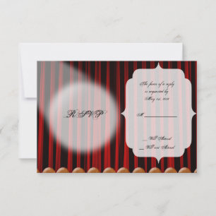 Cartão vermelho da resposta do casamento do palco