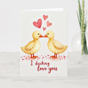 Cartão Vermelho de Amor de Pato