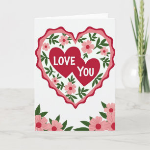 Cartão Vermelho de Amor Romântico