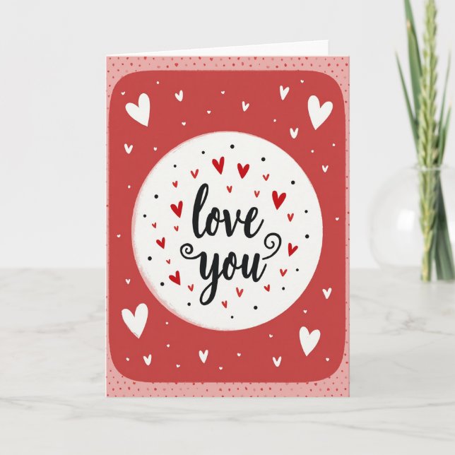 Cartão Vermelho de Amor Romântico (Frente)