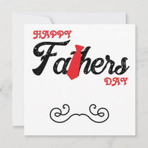 Cartão Vermelho de Feliz Dia dos Pais