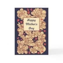 Cartão vermelho do dia das mães do desenho de