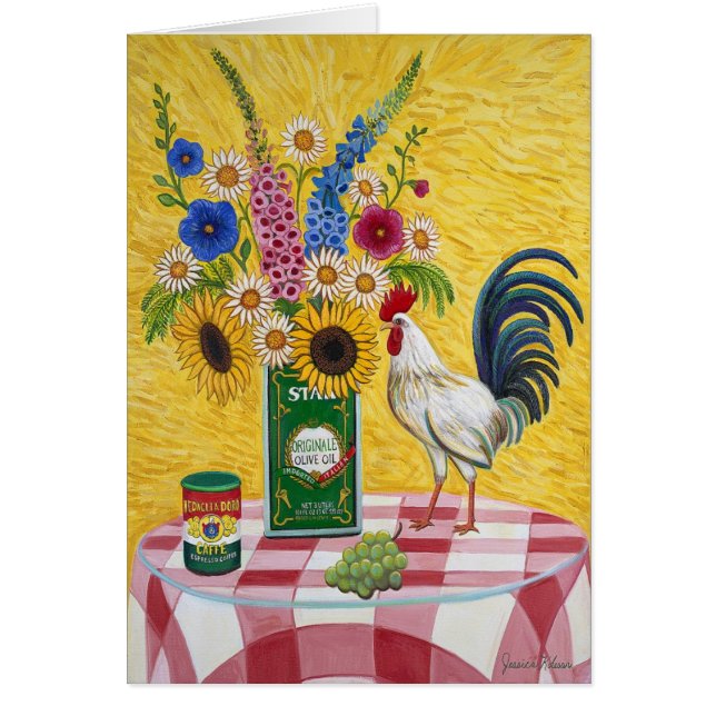 Cartão vermelho do galo da verificação (Frente)