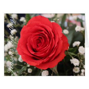 Cartão Vermelho e Branco Flor
