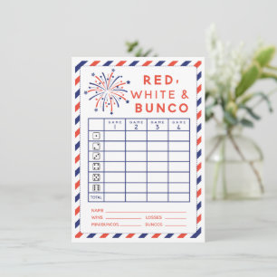  Cartão vermelho e Bunco de 4 de julho