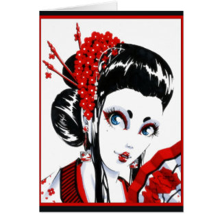 Cartão vermelho e preto