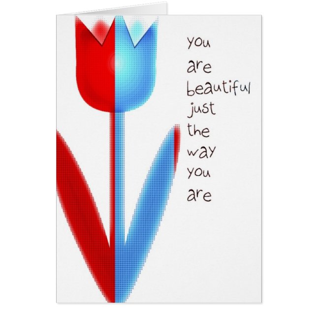 Cartão Vermelho e rosa do azul (Frente)