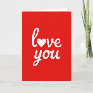 Cartão Vermelho Falso com Folha Dourada 'Love You'