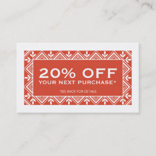 Cartão vermelho festivo do vale do disconto