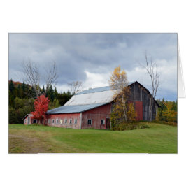 Cartão Vermont Red Barn no outono