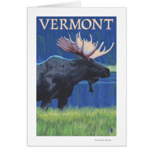 Cartão VermontMoose no luar