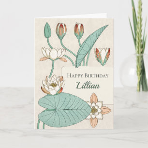 Cartão Verneuil Water Lily 1896 CC1201 Aniversário oral