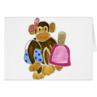 Cartão Verniz para as unhas do macaco da forma