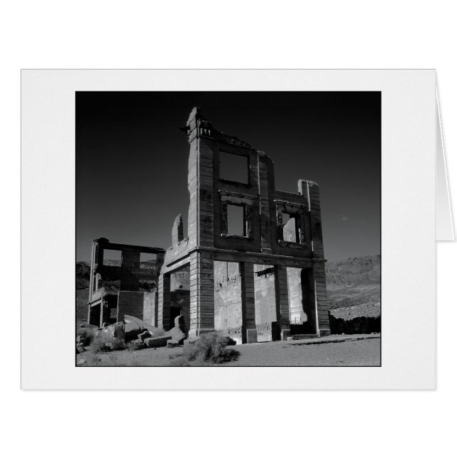 Cartão "Versão preto e branco da construção de banco (Frente horizontal)