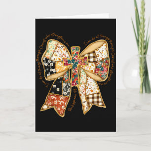 Cartão Verso Bíblia Coquete Cristão Jesus Laço Patchwork