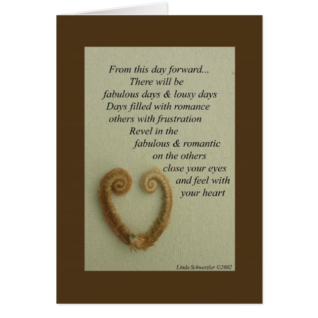 Cartão Verso do casamento - deste dia dianteiro… (Frente)