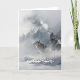 Cartão Vertical de Casamento de Lobos Irmãos de Al