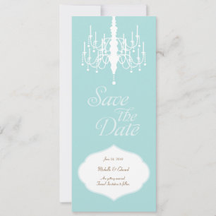 Cartão Vertical Save the Date Chandelier