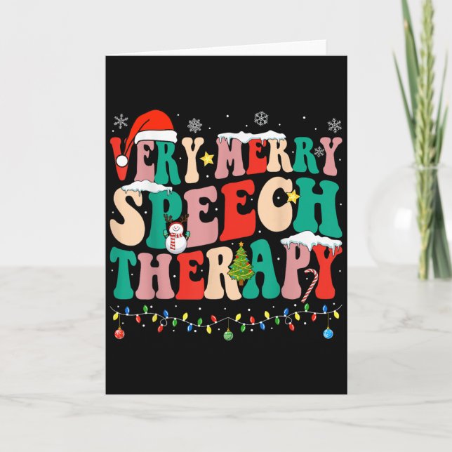 Cartão Very Merry Speech Therapy Christmas Speech Therast (Frente)